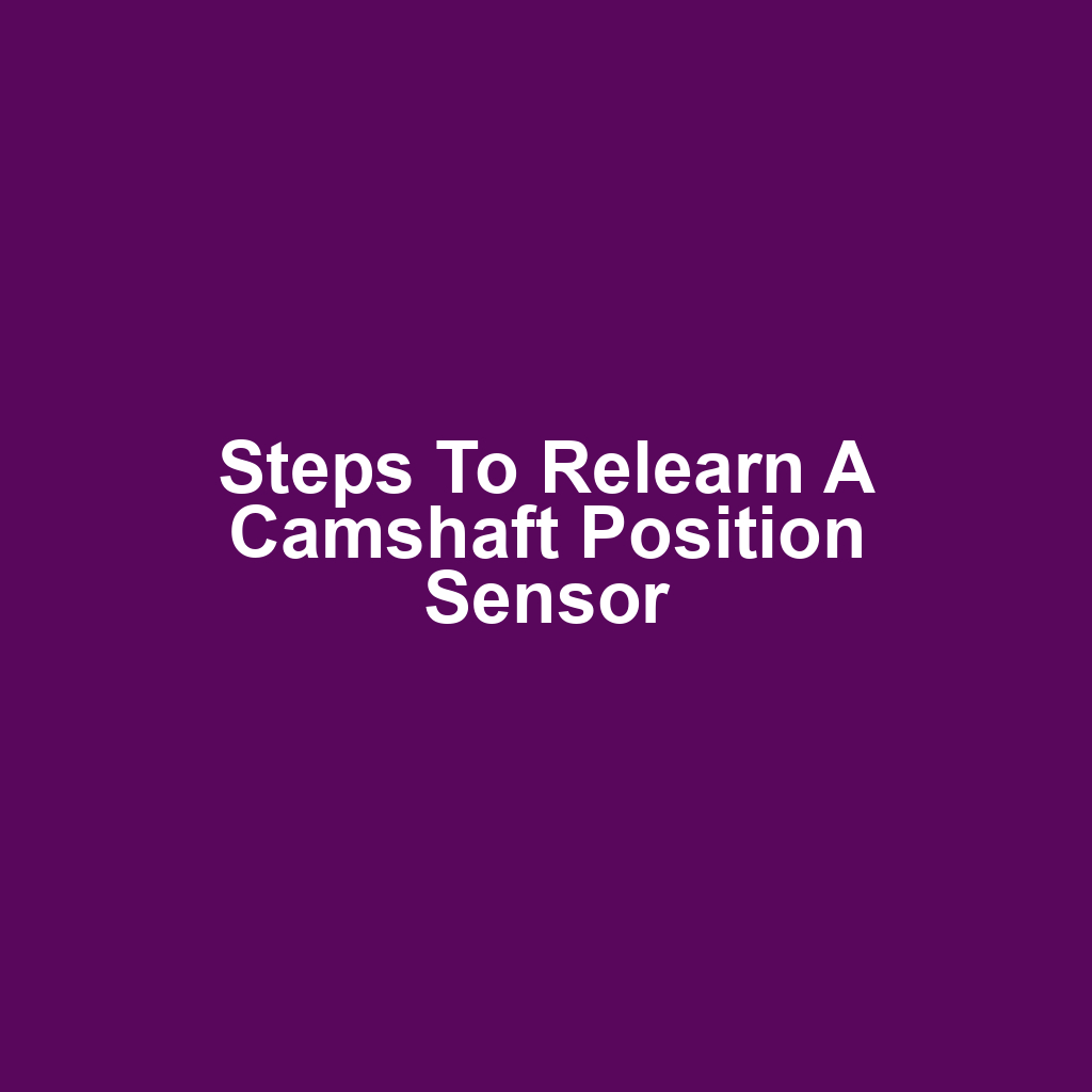 Steps to Relearn a Camshaft Position Sensor