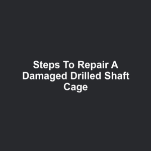 Steps to Repair a Damaged Drilled Shaft Cage