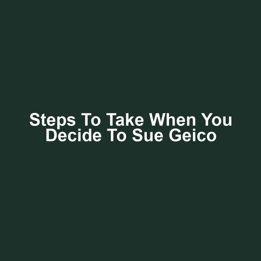Steps to Take When You Decide to Sue Geico