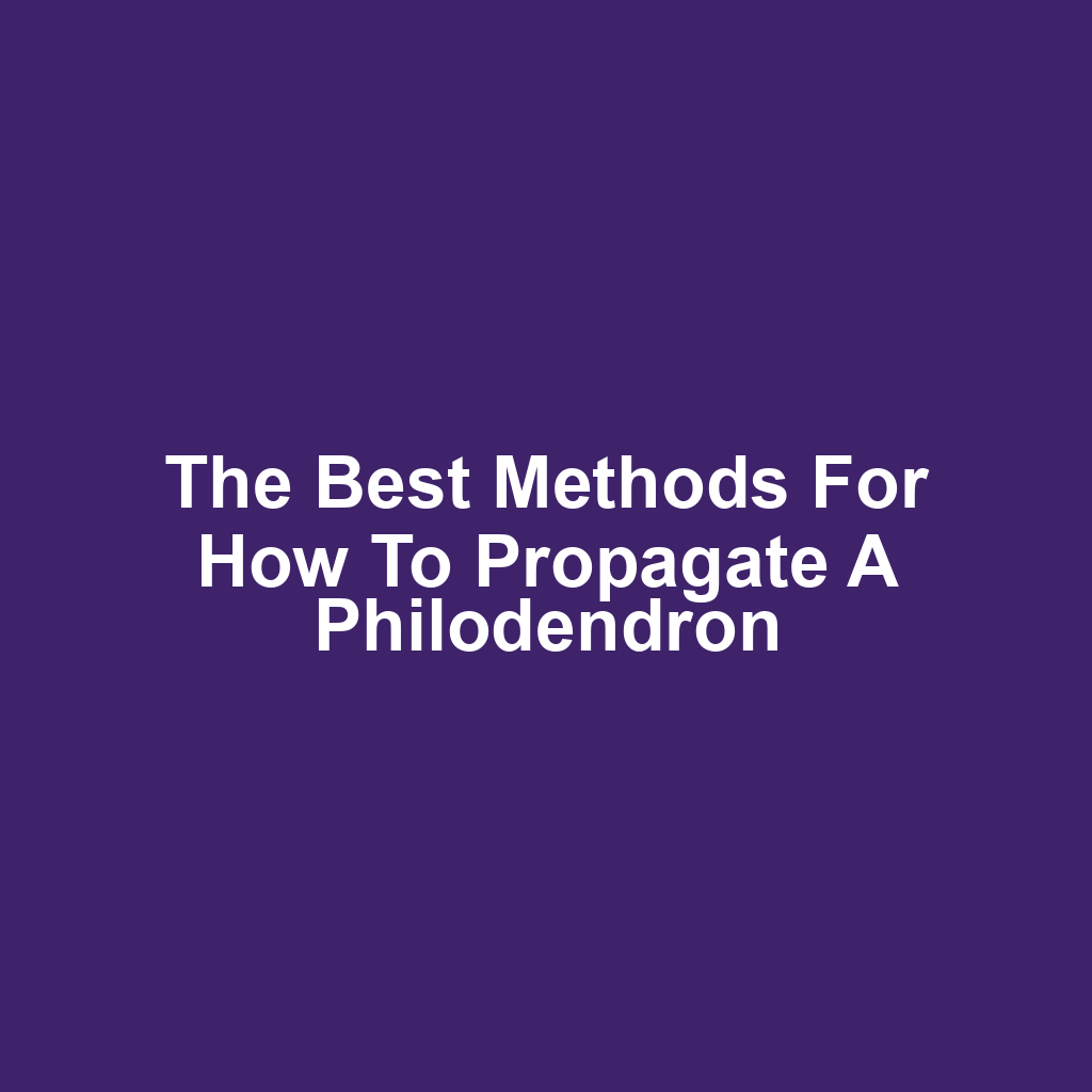 The Best Methods for How to Propagate a Philodendron