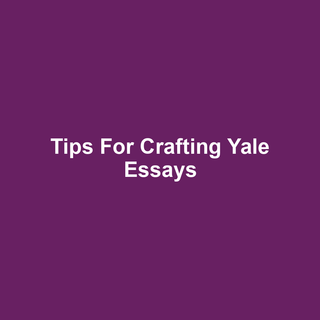 Tips for Crafting Yale Essays