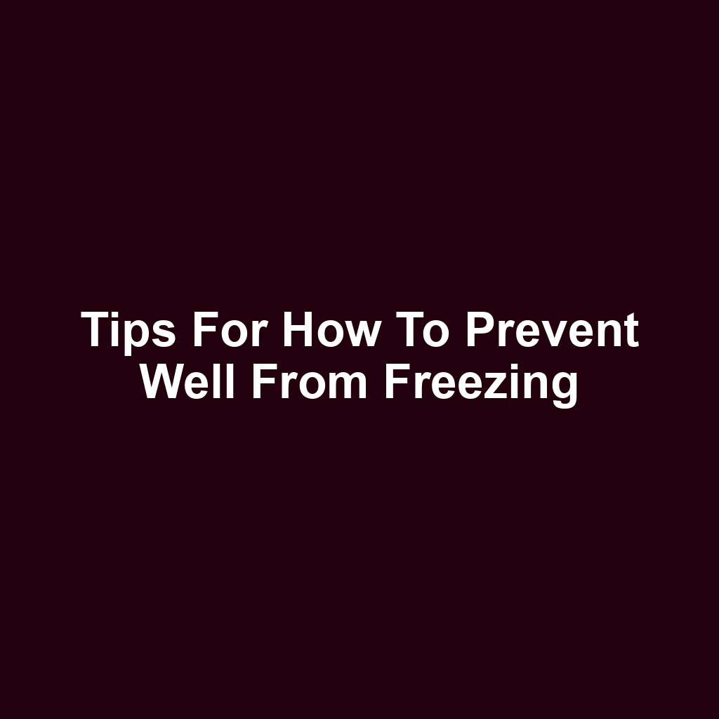 Tips for how to prevent well from freezing