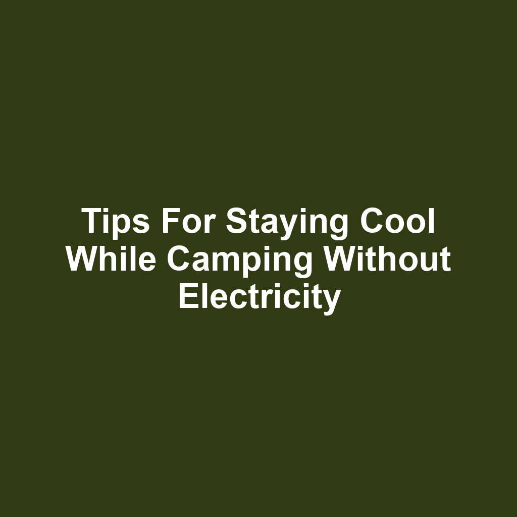 Tips for Staying Cool While Camping Without Electricity