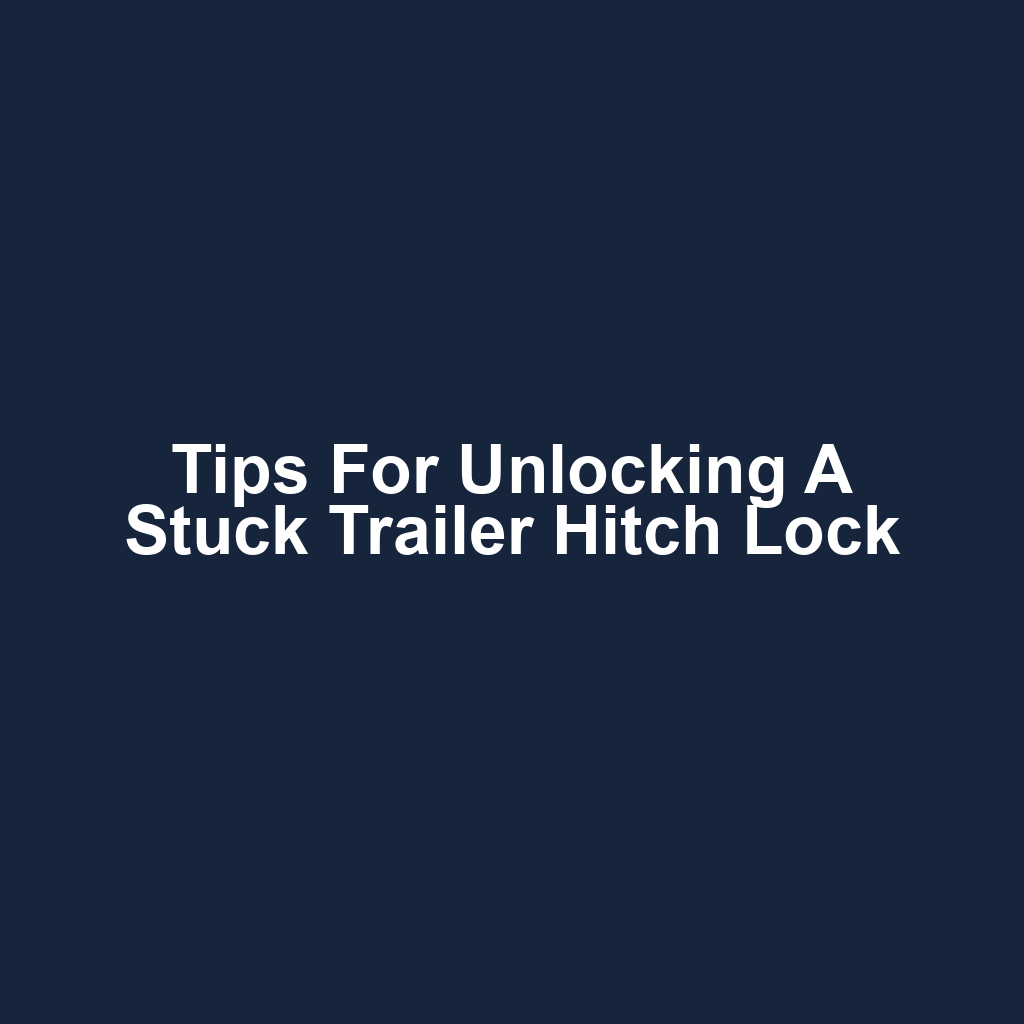 Tips for Unlocking a Stuck Trailer Hitch Lock