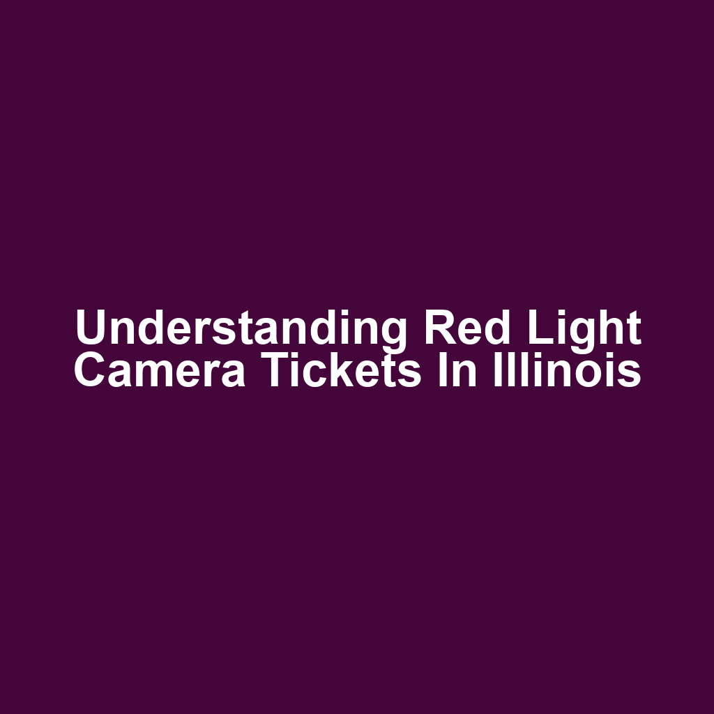 Understanding Red Light Camera Tickets in Illinois