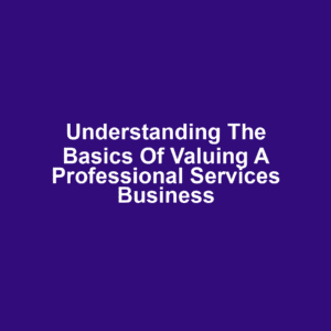 Understanding the Basics of Valuing a Professional Services Business