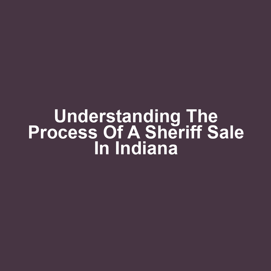Understanding the Process of a Sheriff Sale in Indiana