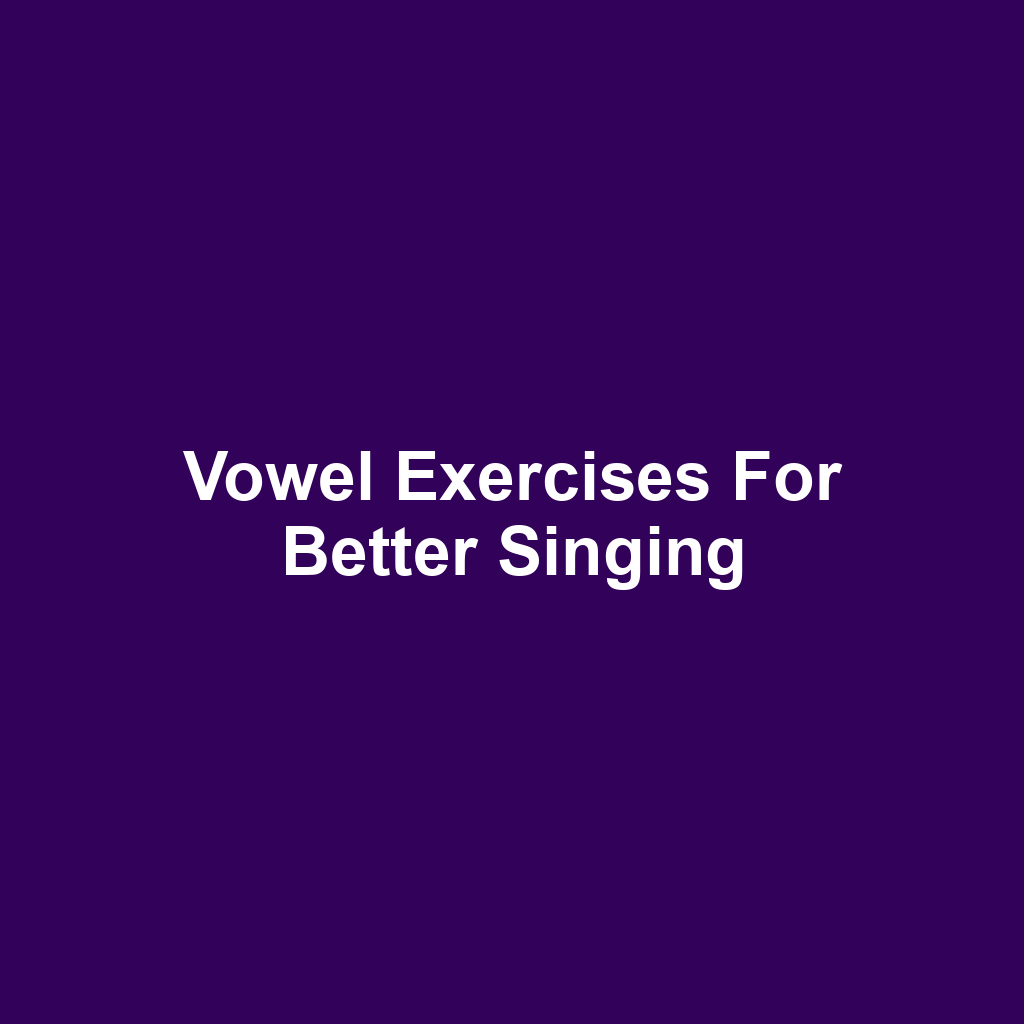 Vowel Exercises for Better Singing