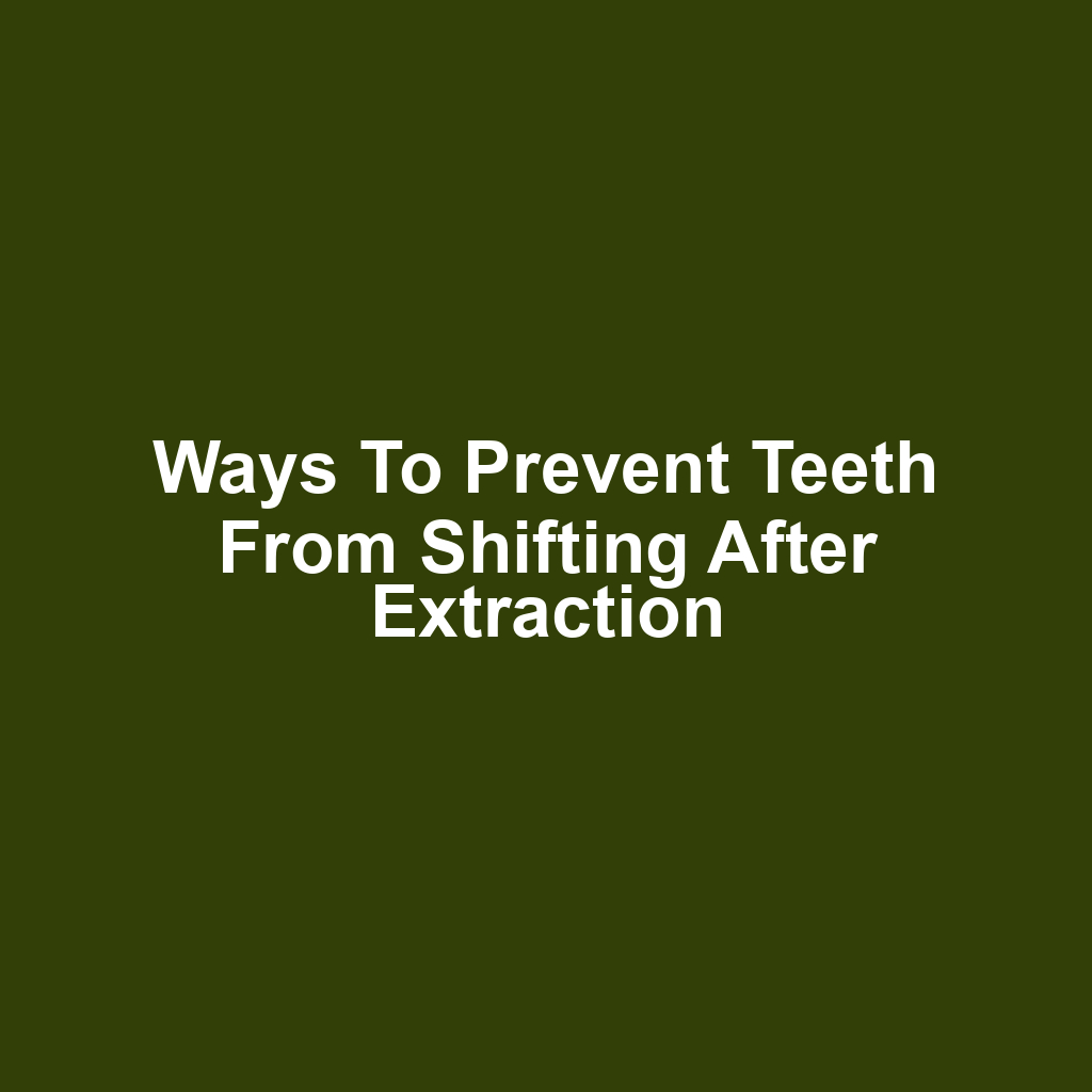 Ways to prevent teeth from shifting after extraction