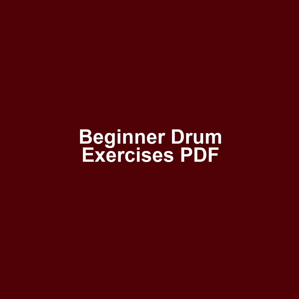 Beginner Drum Exercises PDF