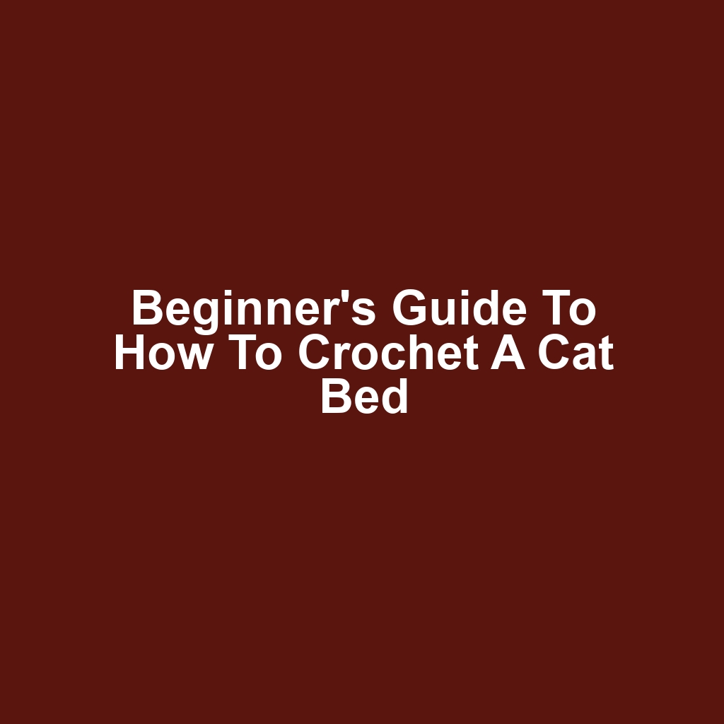 Beginner's Guide to How to Crochet a Cat Bed