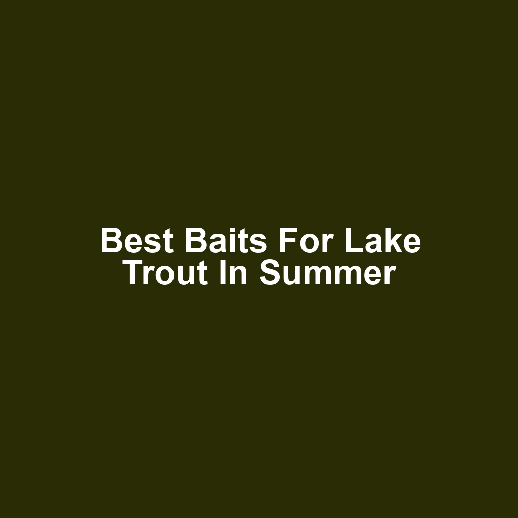 Best Baits for Lake Trout in Summer