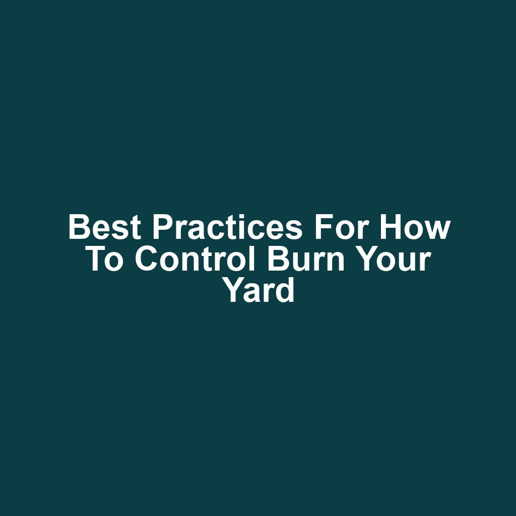 Best Practices for How to Control Burn Your Yard