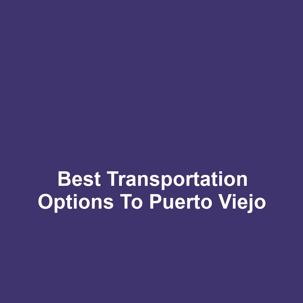 Best Transportation Options to Puerto Viejo