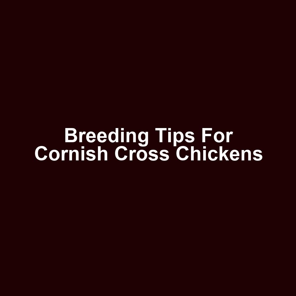 Breeding Tips for Cornish Cross Chickens