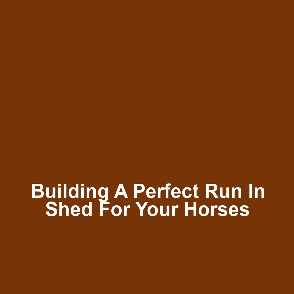 Building a Perfect Run In Shed for Your Horses