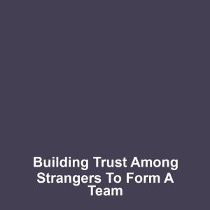 Building Trust Among Strangers to Form a Team
