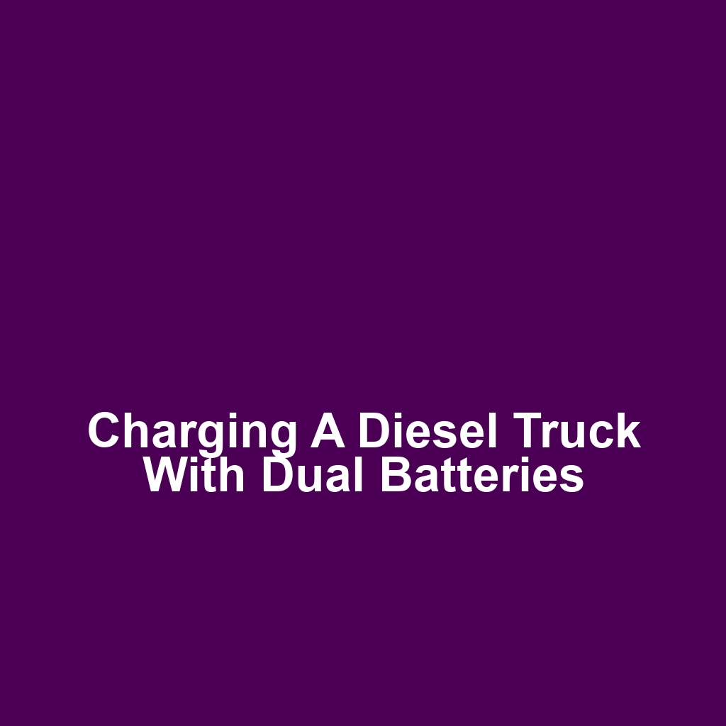 Charging a diesel truck with dual batteries