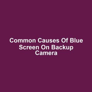Common Causes of Blue Screen on Backup Camera