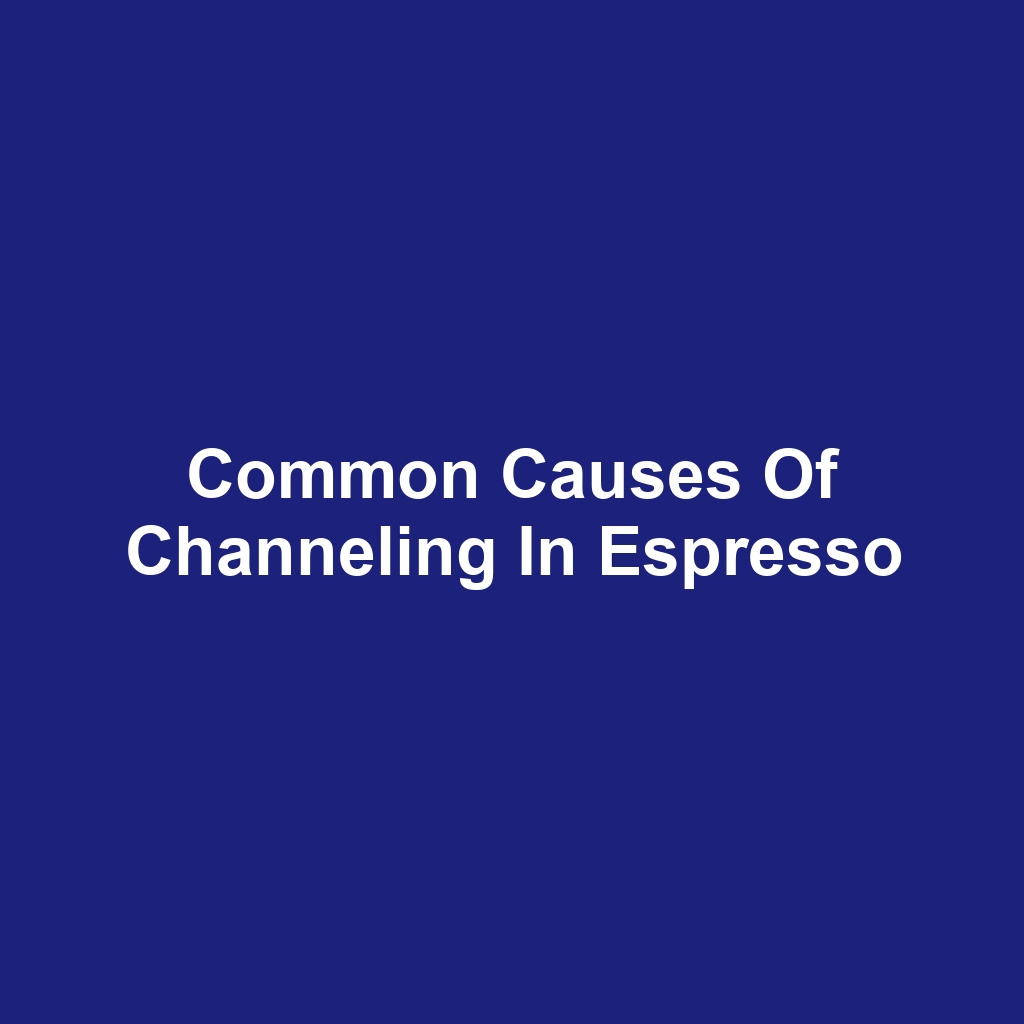 Common Causes of Channeling in Espresso