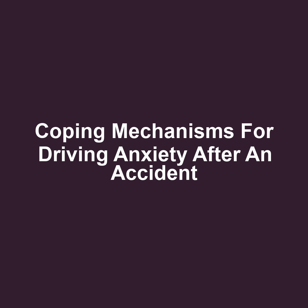 Coping Mechanisms for Driving Anxiety After an Accident