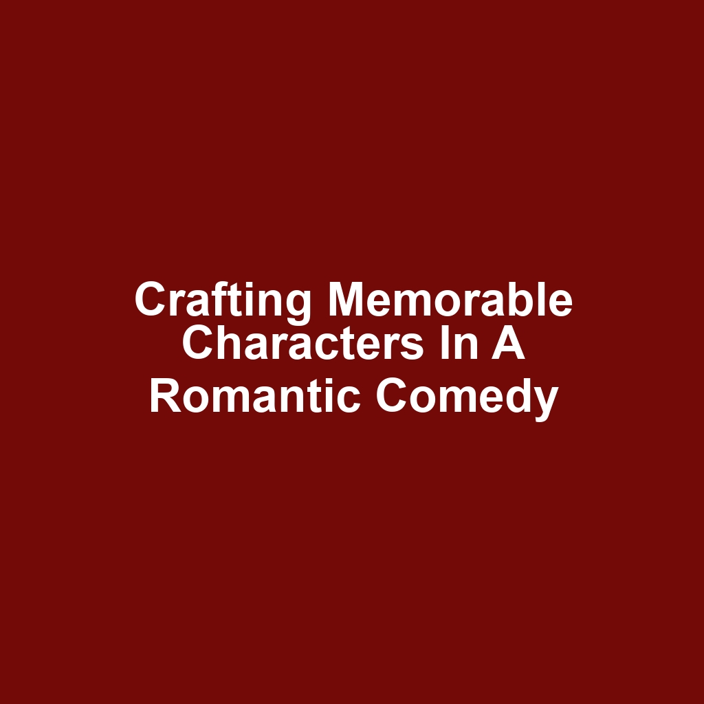 Crafting Memorable Characters in a Romantic Comedy