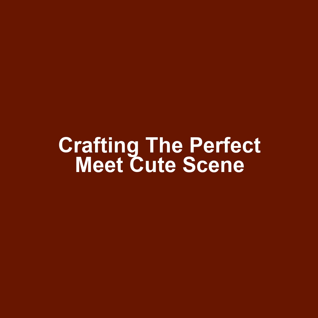 Crafting the Perfect Meet Cute Scene