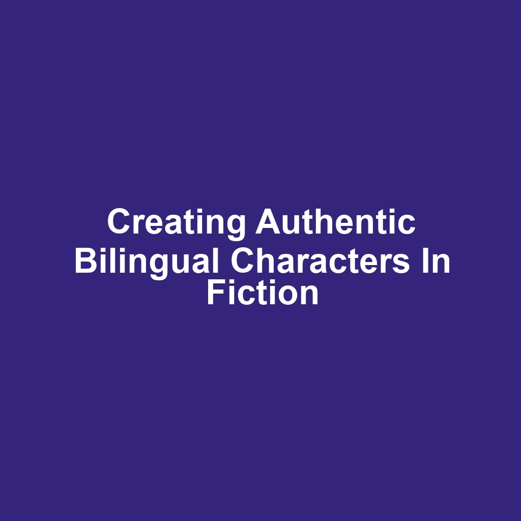 Creating Authentic Bilingual Characters in Fiction