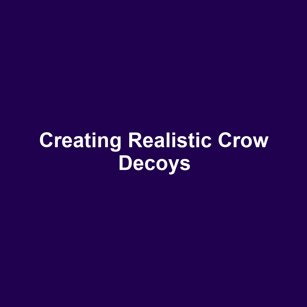 Creating Realistic Crow Decoys