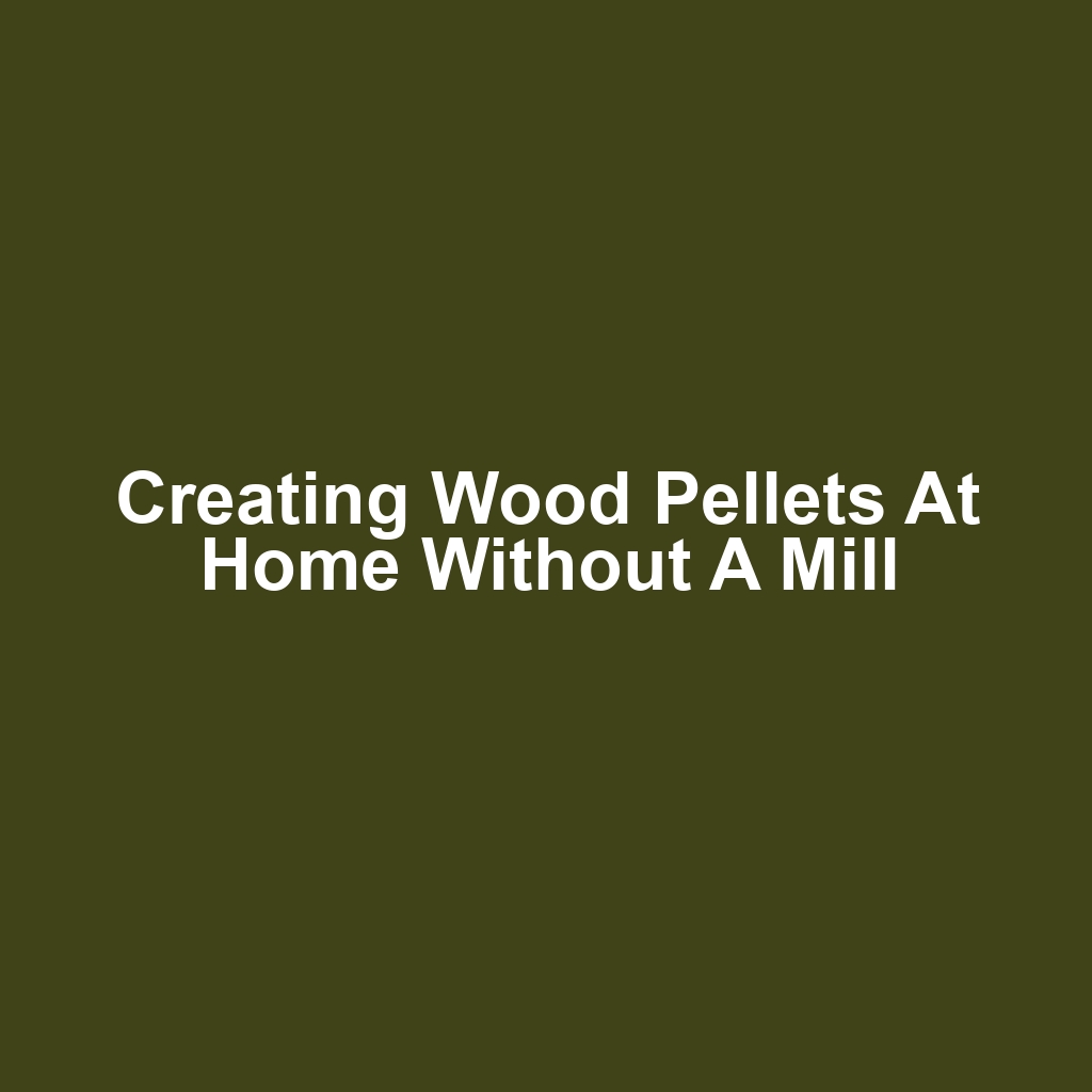Creating Wood Pellets at Home Without a Mill