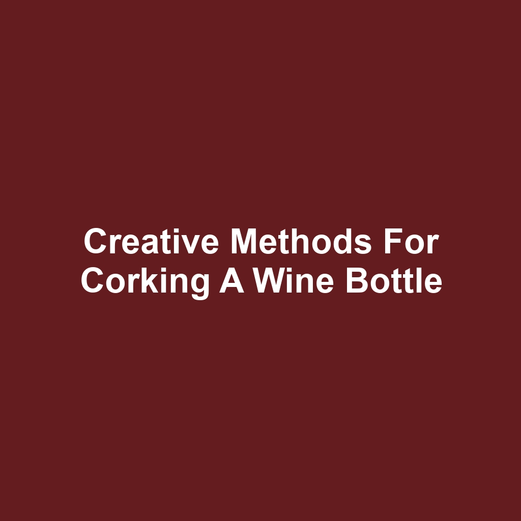Creative Methods for Corking a Wine Bottle
