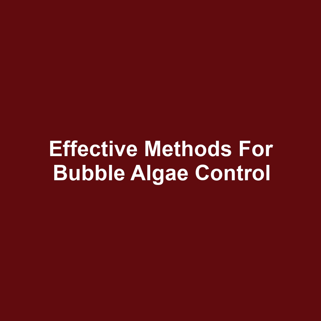 Effective Methods for Bubble Algae Control