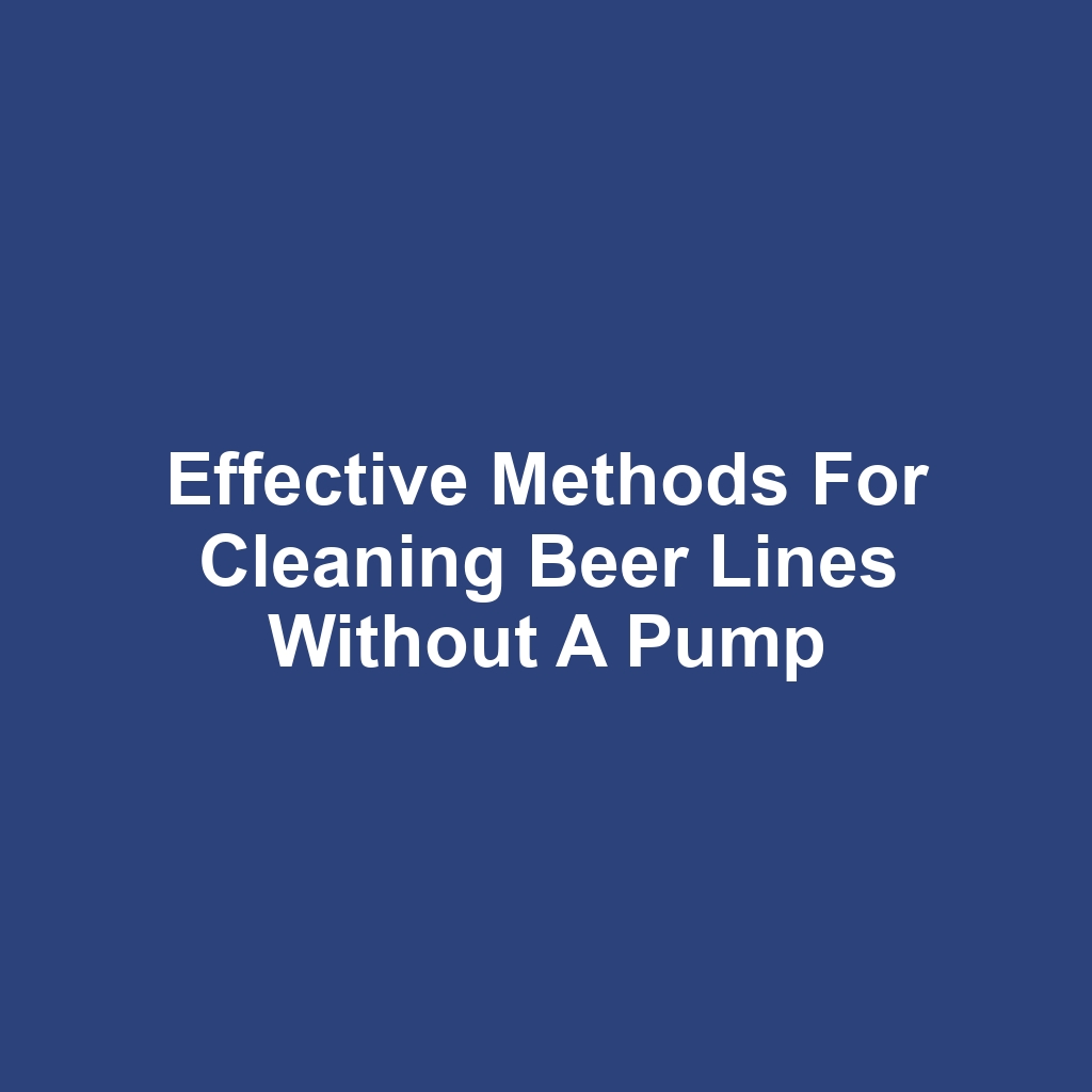 Effective Methods for Cleaning Beer Lines Without a Pump