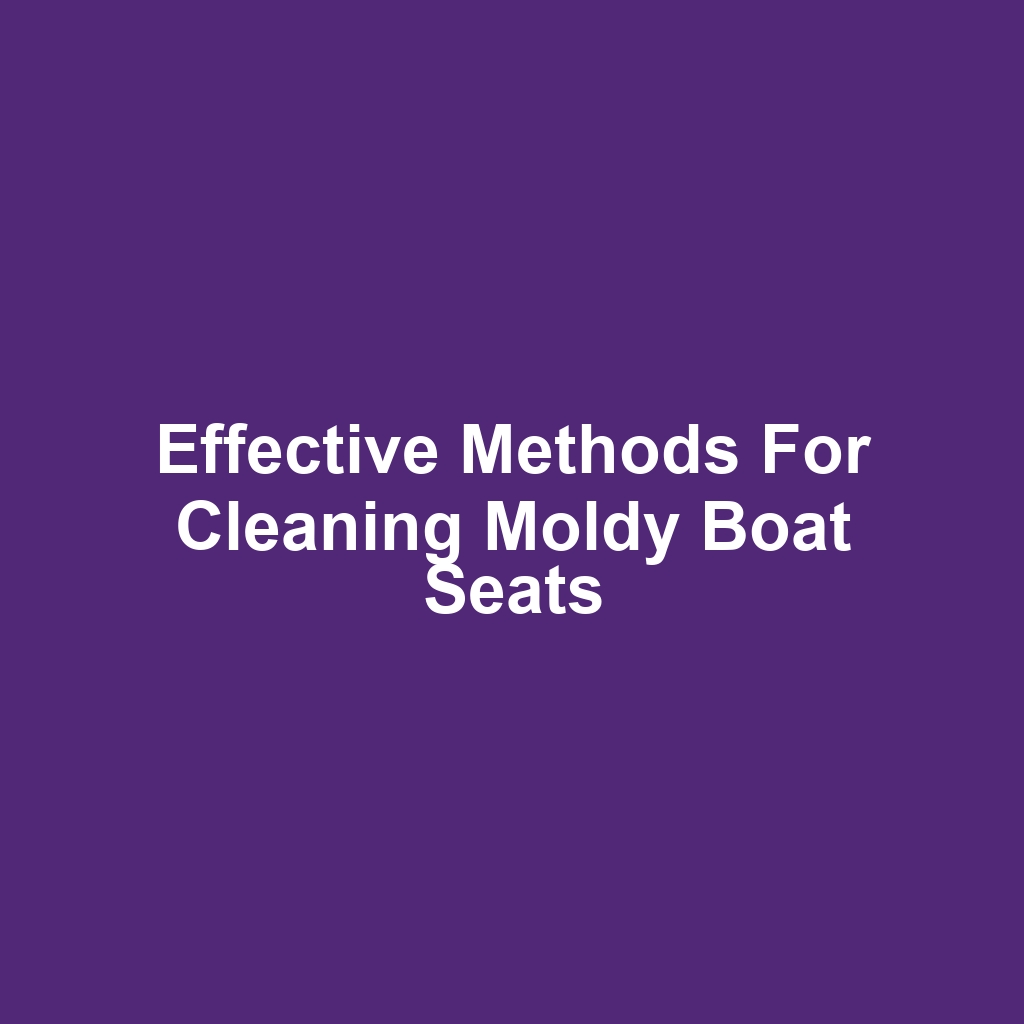 Effective Methods for Cleaning Moldy Boat Seats