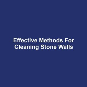 Effective Methods for Cleaning Stone Walls