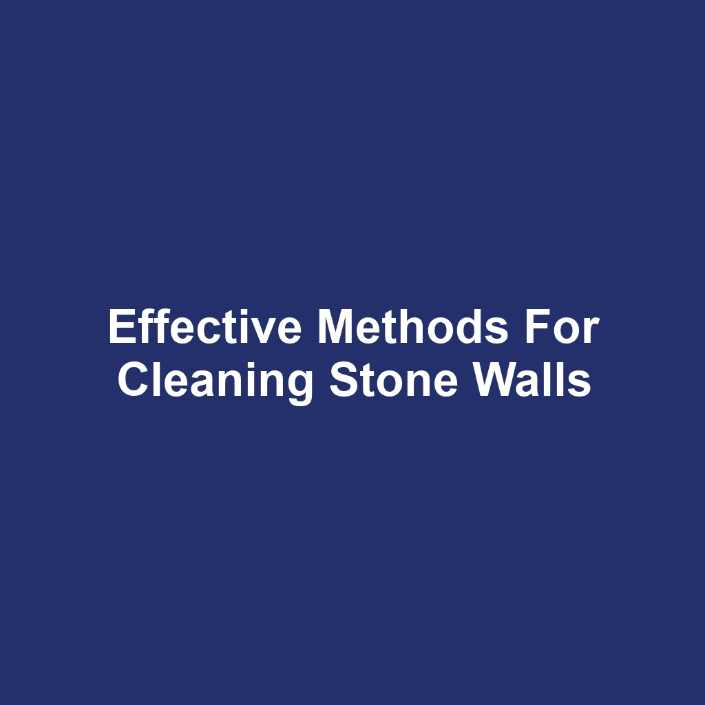 Effective Methods for Cleaning Stone Walls