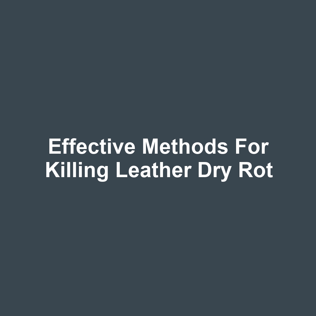 Effective Methods for Killing Leather Dry Rot