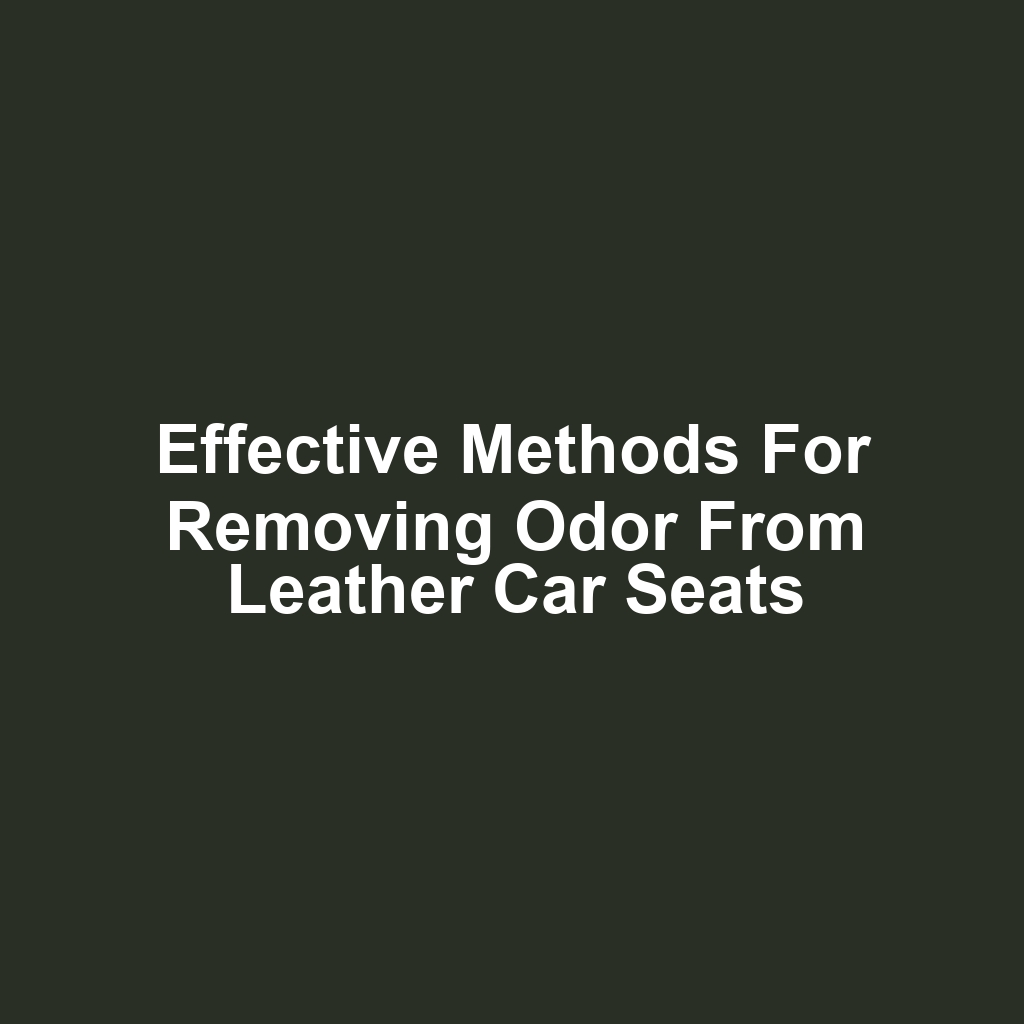 Effective methods for removing odor from leather car seats
