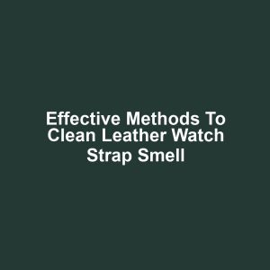 Effective Methods to Clean Leather Watch Strap Smell