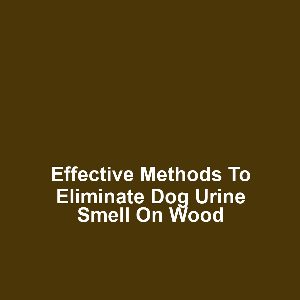 Effective Methods to Eliminate Dog Urine Smell on Wood