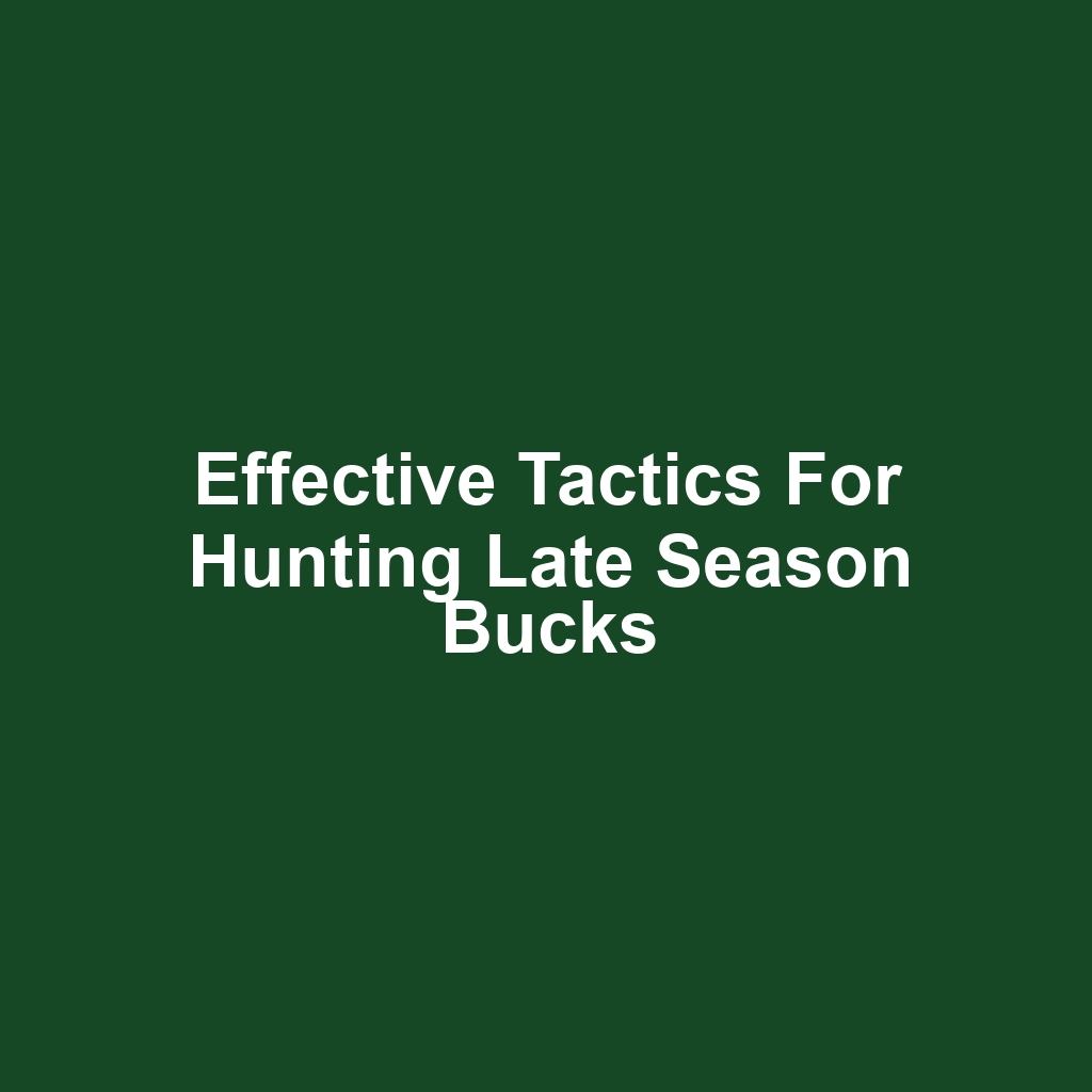 Effective Tactics for Hunting Late Season Bucks