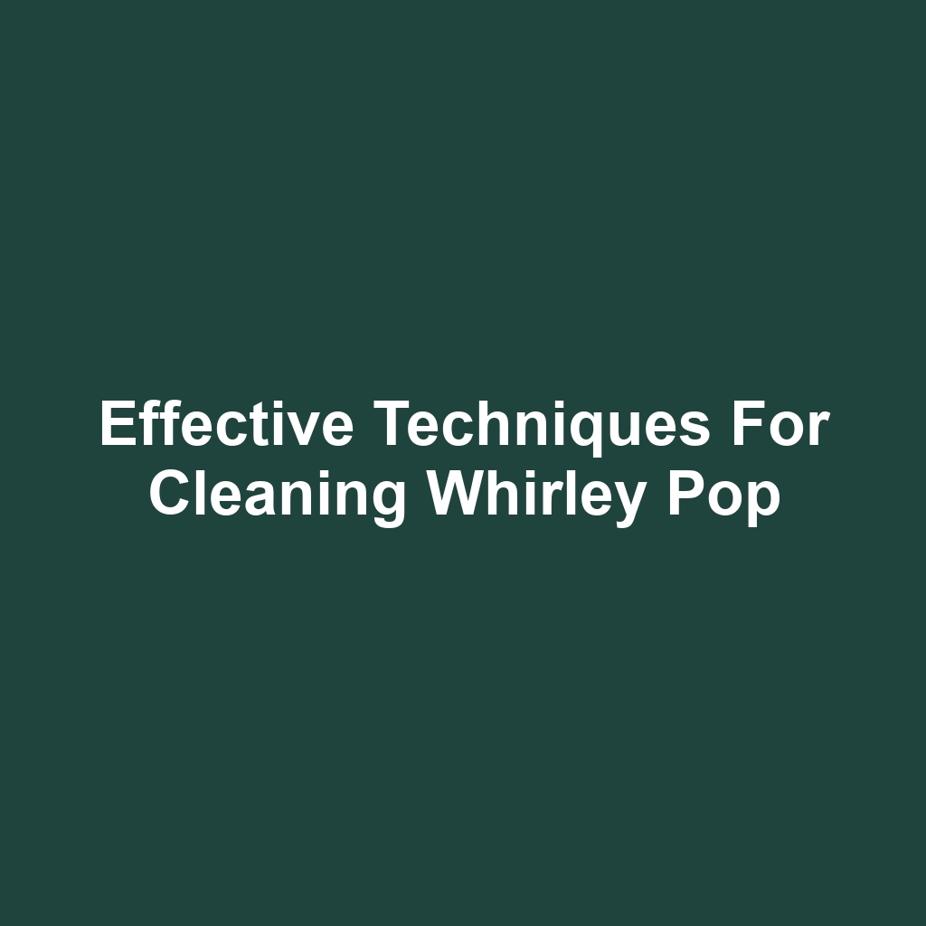 Effective Techniques for Cleaning Whirley Pop