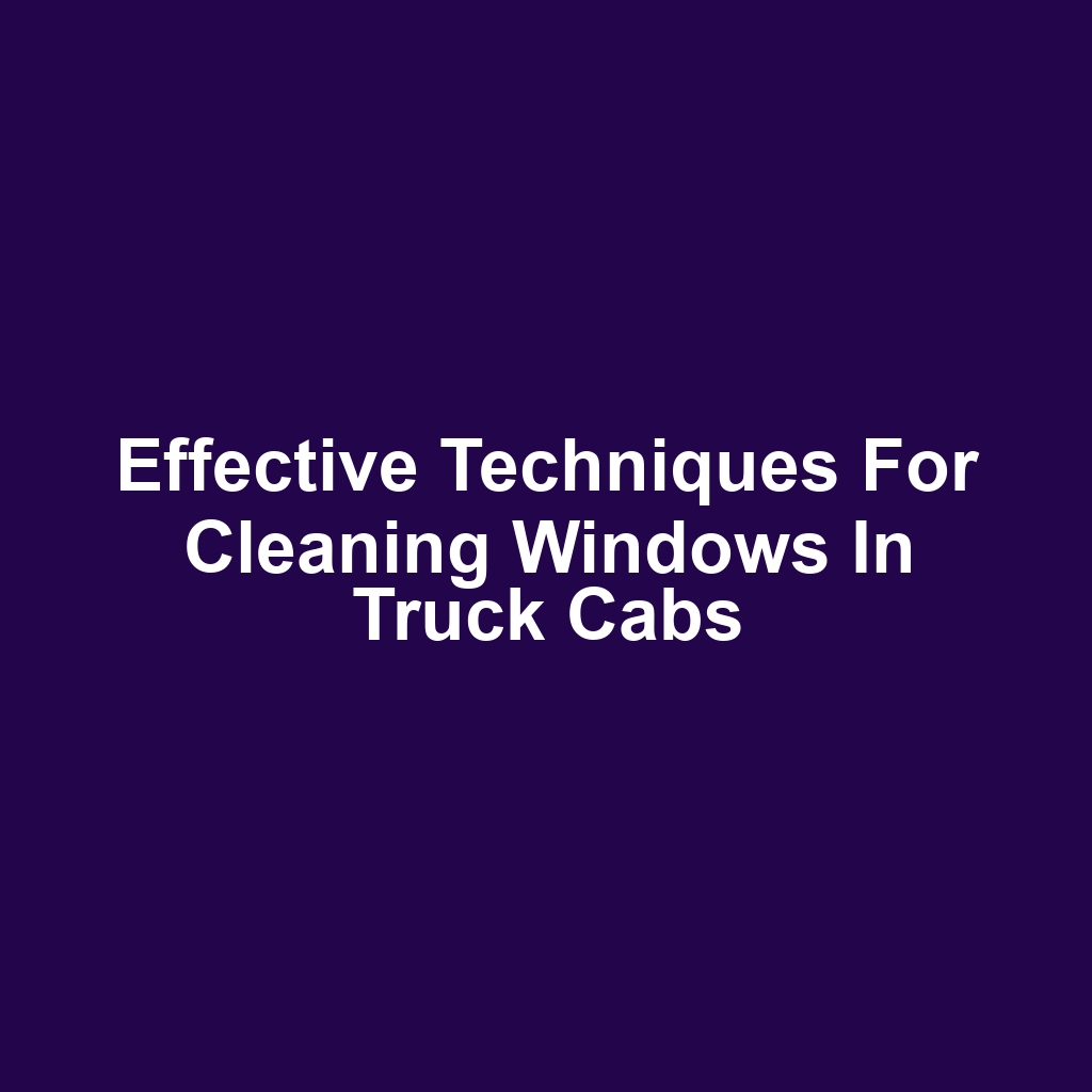 Effective Techniques for Cleaning Windows in Truck Cabs
