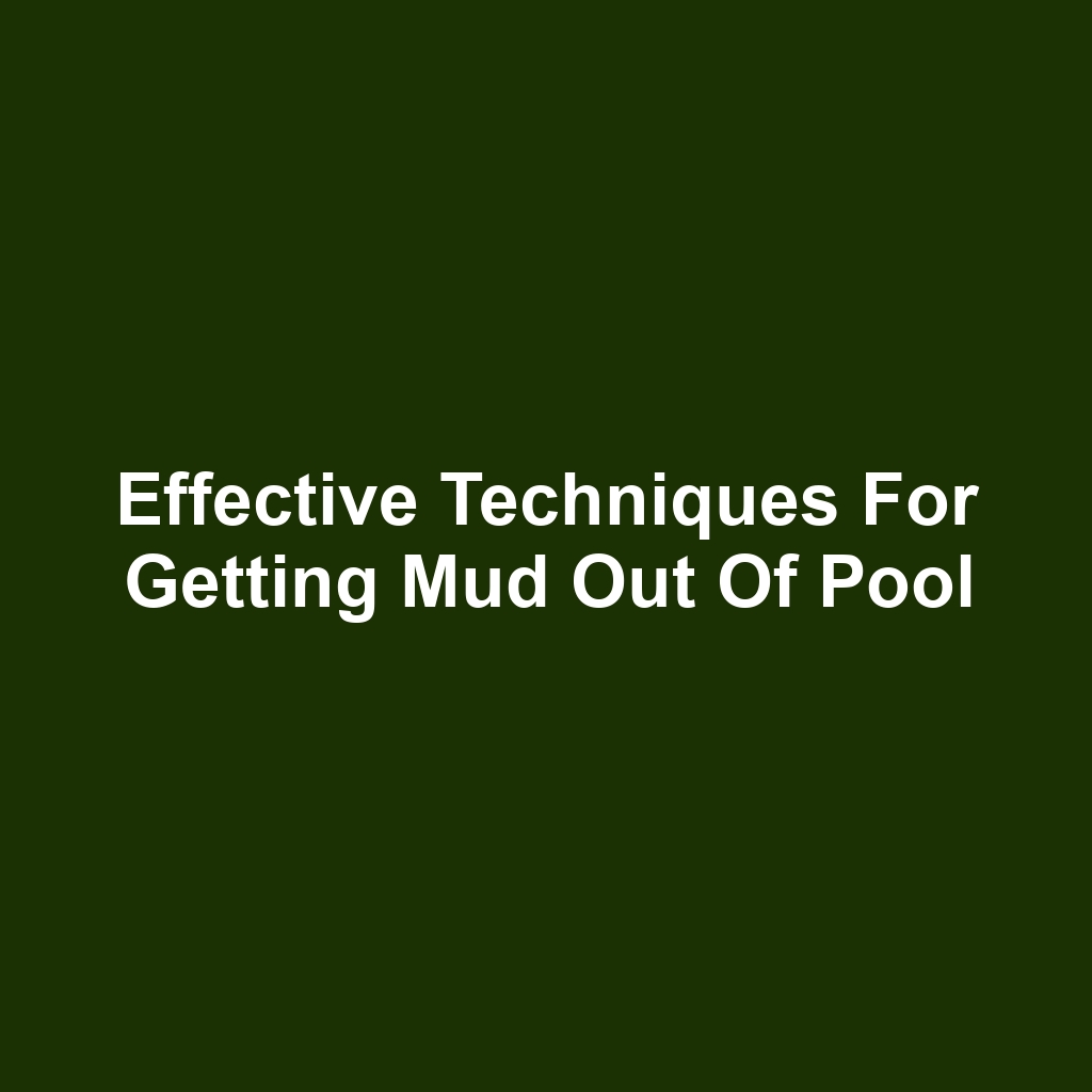 Effective Techniques for Getting Mud Out of Pool