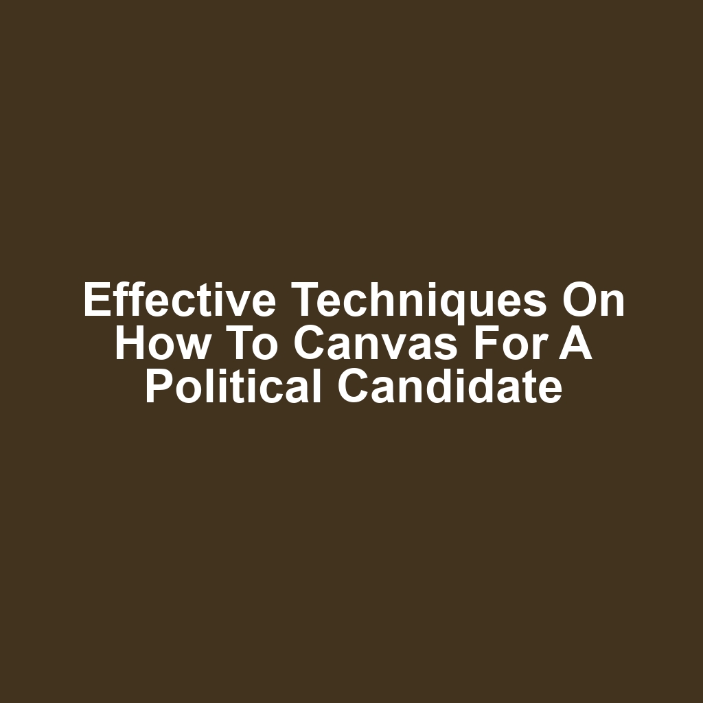 Effective Techniques on How to Canvas for a Political Candidate