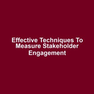 Effective Techniques to Measure Stakeholder Engagement