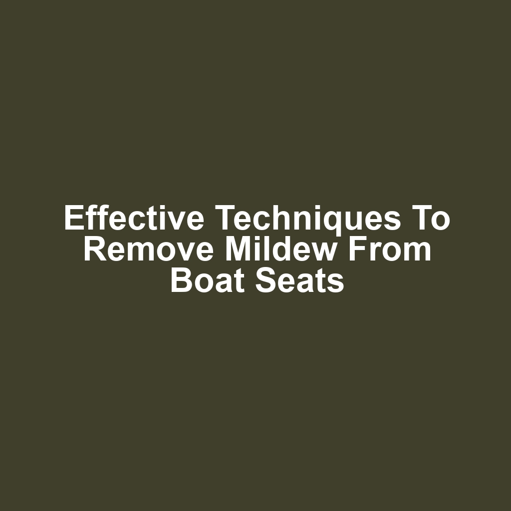 Effective techniques to remove mildew from boat seats