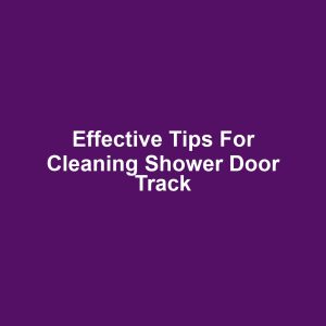 Effective Tips for Cleaning Shower Door Track
