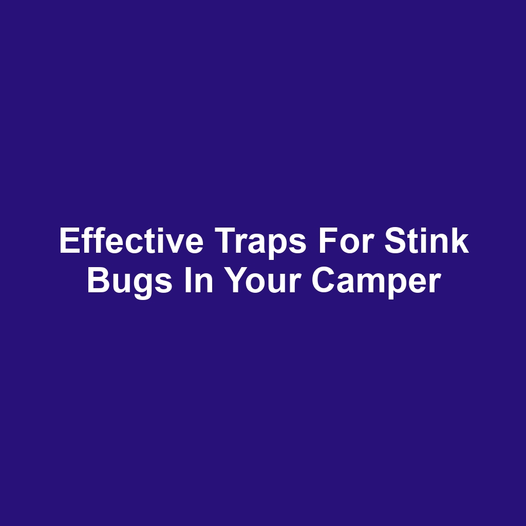 Effective Traps for Stink Bugs in Your Camper