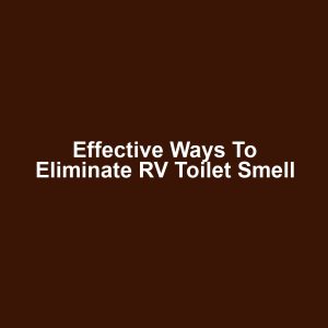 Effective Ways to Eliminate RV Toilet Smell